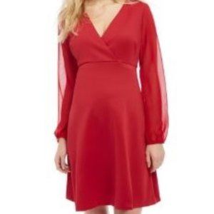MOTHERHOOD Maternity Sheer Sleeve Dress